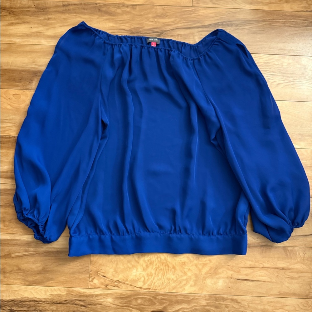 Vince Camuto Royal Blue Off-Shoulder Blouse